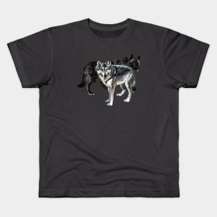 Totem Wolf realistic Kids T-Shirt